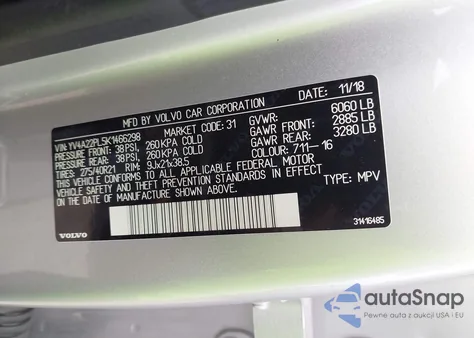 2019 Volvo Xc90 T6 Inscription from USA, damaged, VIN YV4A22PL5K1466298